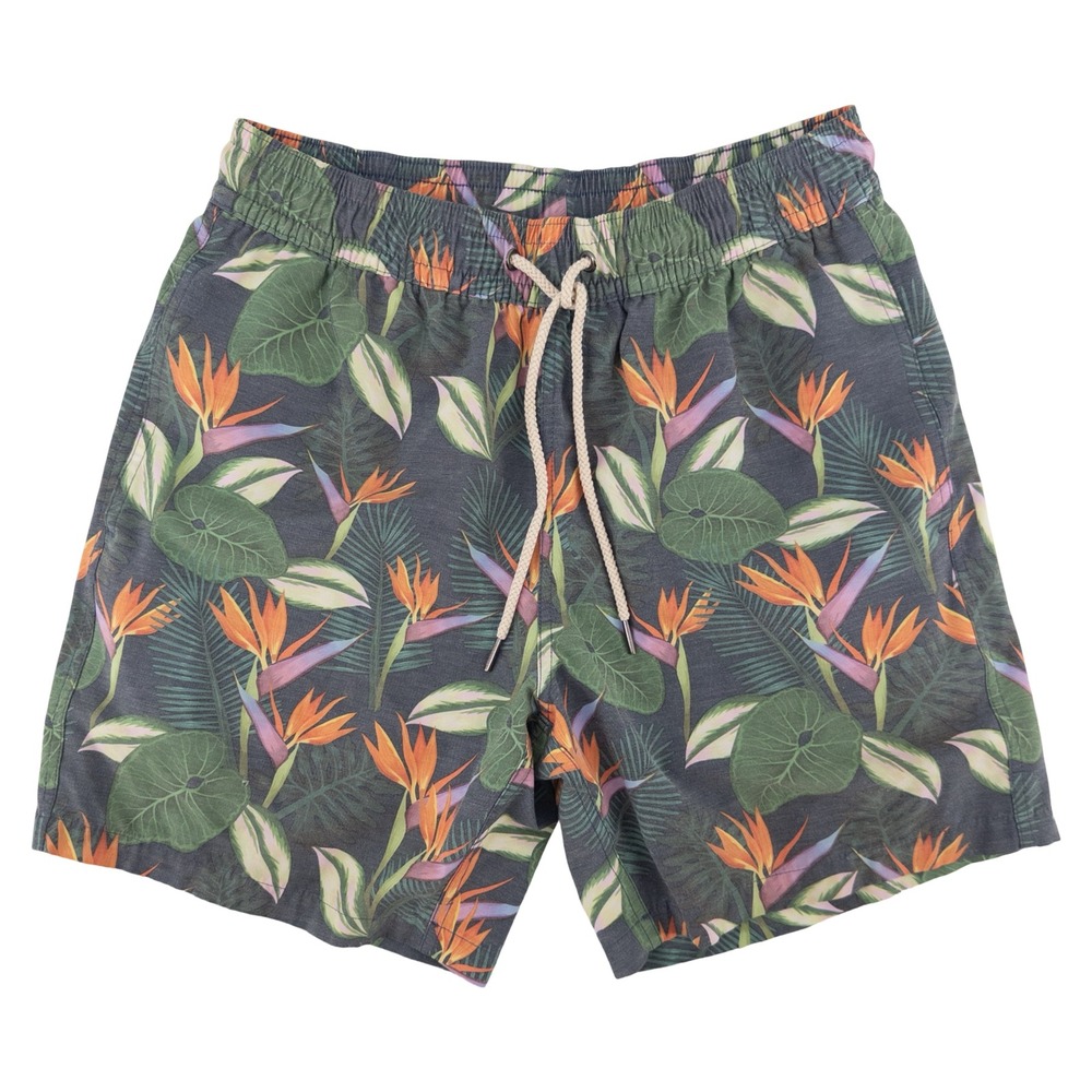 Fair Harbor Mens M Anchor Swim Trunks Board Shorts Tropical Bird of Paradise